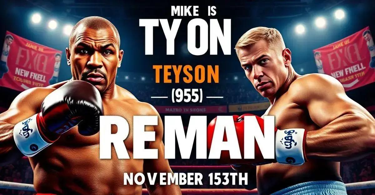 Mike Tyson e Jake Paul: Luta Remarcada para 15 de Novembro